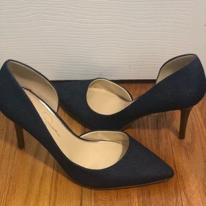 Jessica Simpson blue denim heels